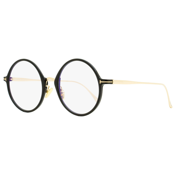 Tom Ford Round Eyeglasses TF5703B 001 Black/Gold 52mm FT5703 - Picture 1 of 2